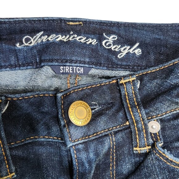 American Eagle Patchwork Distressed Skinny Stretch Jeans Size 0 - Picture 6 of 7